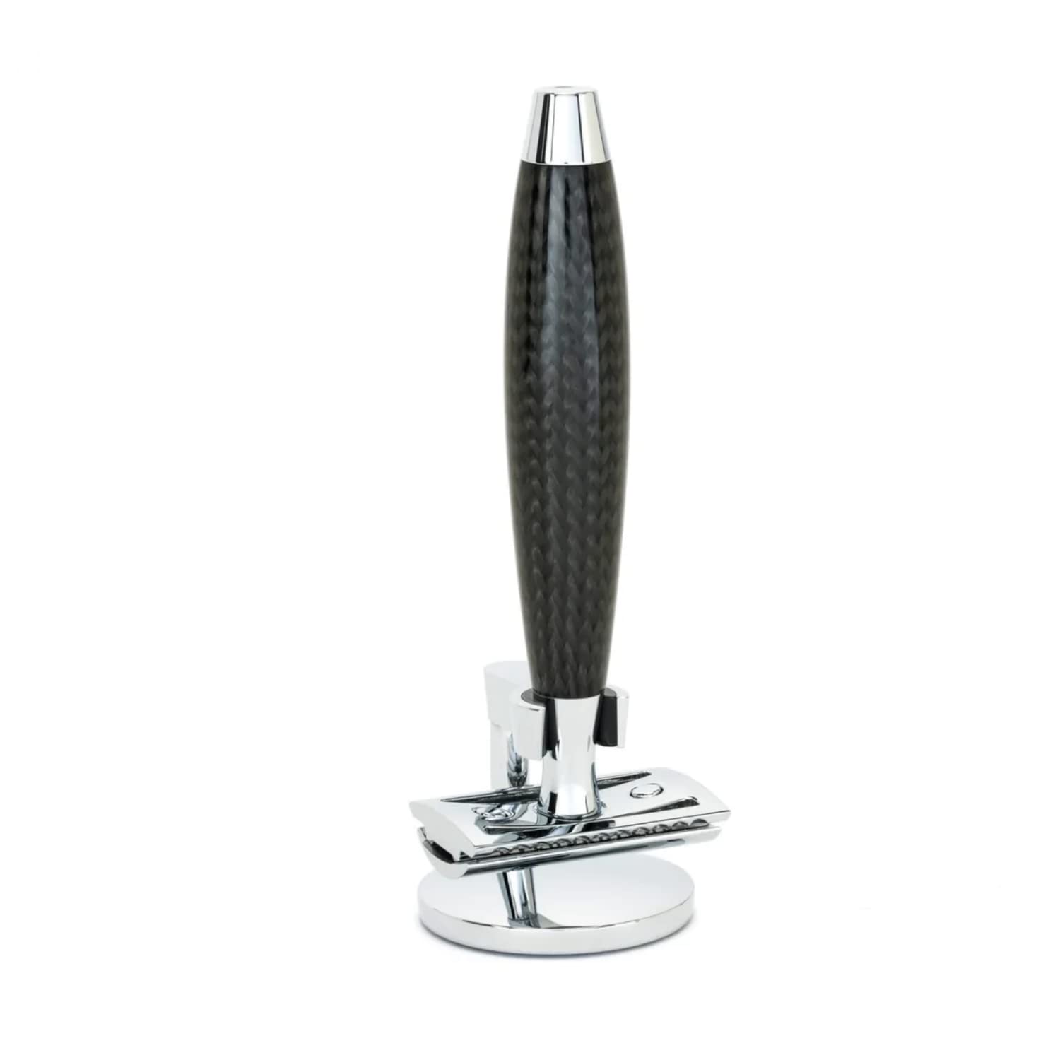 MÜHLE - Zestawy do golenia EDITION No. 1 — srebrno-ostry trzon dachowy — maszynka do golenia — Carbon