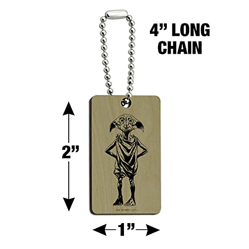 Graphics & More Harry Potter Dobby Wood Wooden Rectangle Keychain Key Ring #TOP2
