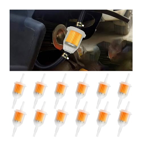 JNNJ 12 Pieces Motorbike Fuel Filter, Universal Motorcycle Gasoline Filter with Magnets, Diesel Filter for Fuel Lines Small Tractors, For Motorcycle, Scooter, Motorcycle, Generator, Lawn Mower, Car