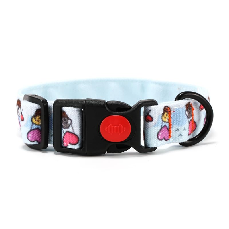 Image of Lana Paws Polycotton Love Ride Skin-Friendly, Fabric Dog Collar Belt, Medium, Adult Indies, Beagles, Cocker Spaniels & Similar, 18 x 1 inch