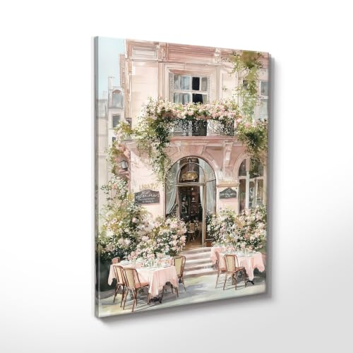 Tableau café romantique de style Paris décoration florale extérieure BOSKMS - 2