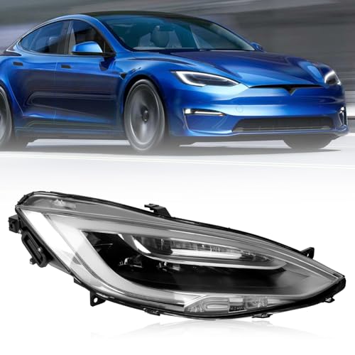 QKVCX LED Headlight Assembly Compatible With Model S 2017-2020 Headlight Adaptive Headlamp Right Passenger Side #1053571-00F