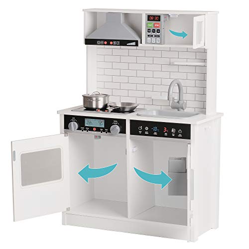 wuuhoo® Premium Spielküche Gordon mit Licht und Sound aus Holz - große Holzküche inkl. Herd, Backofen und Spüle… – Bild 6