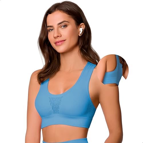 Top de Academia Fitness com Microfuros Alta Sustentação Sem Costu...