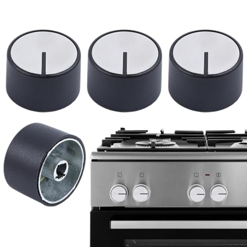 WUYJI Pièces et accessoires pour tables de cuisson, 4 boutons de four, boutons de plaque de cuisson de 6 mm, boutons de commande universels pour plaques de...