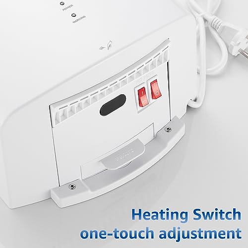 modunful Kompakter Händetrockner Elektrischer, Automatisch Händetrockner Wandmontage, Hochgeschwindigkeits Handtrockner für Toilette Bad 1200W Weiß