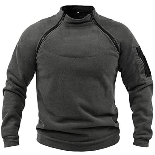 Sweat en polaire homme sans capuche pull de combat militaire amples