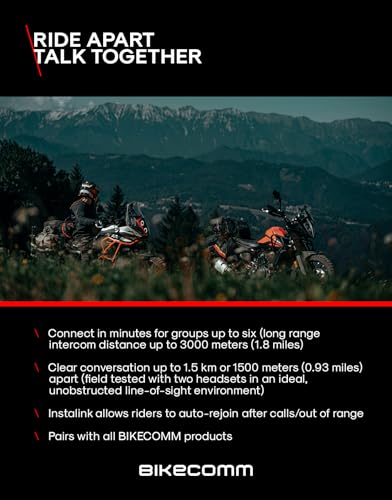 Intercomunicador Bluetooth para motocicleta BIKECOMM BK-S2 con audio multitarea de carbono 4