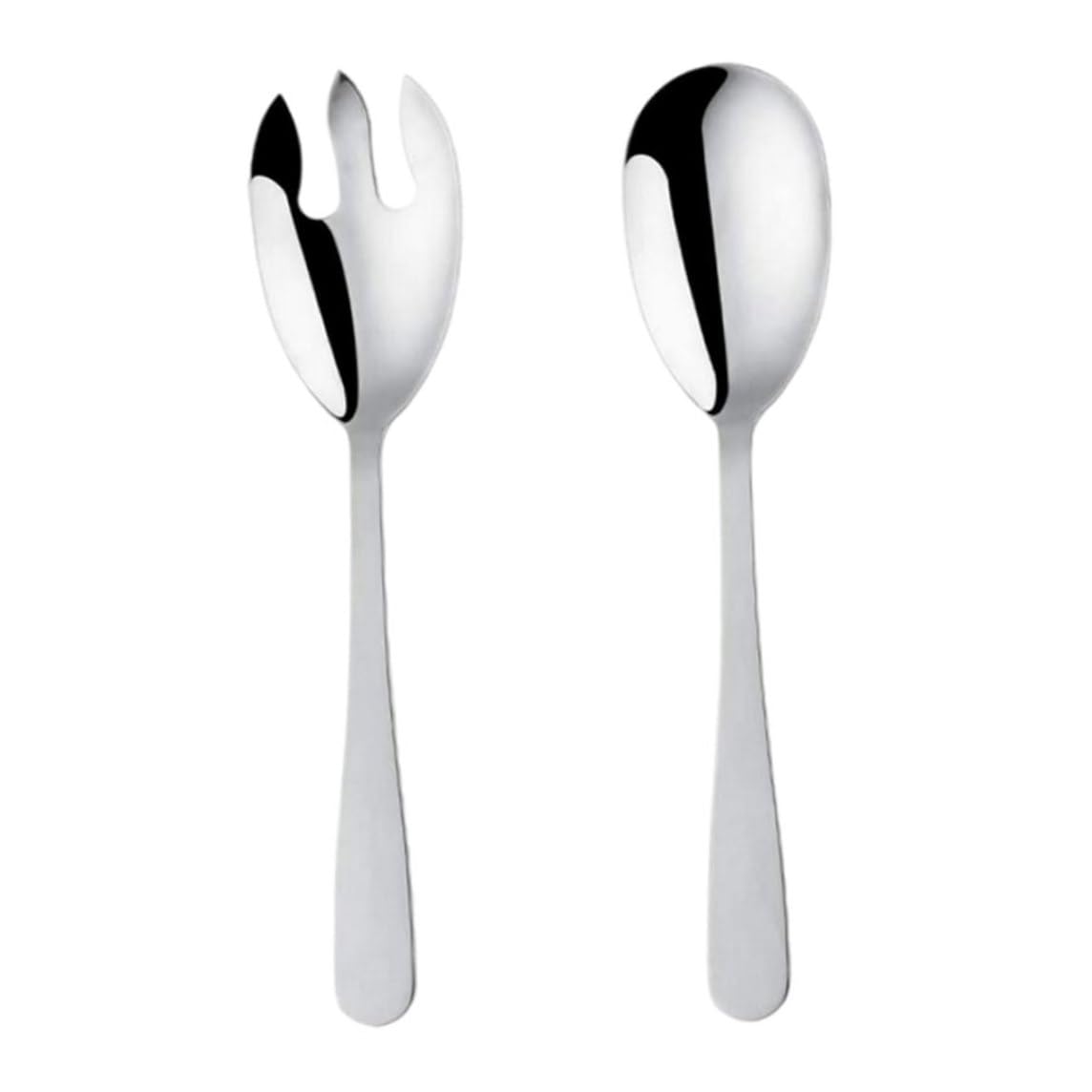 CAKEEYUM Stainless Steel Salad Server Set Public Salad Spoon Fork 12inch Serving Utensils 1Set Server Set Stainless Steel Serving Utensils Spoon Fork Public
