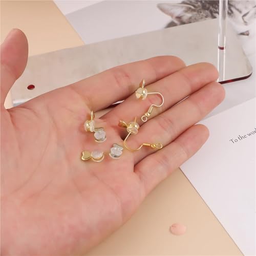 80 tapones de pendientes de silicona y cobre plateado para hacer pendientes artesanales 7