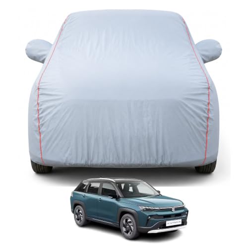 Image of Car Cover fo Victoris 2026 Model |100% Waterproof All Weather Protection Full Body Cover | Mirror & Inner Cotton Triple Stitched Cover, Adjustable Belt Bottom Elastic to Secure Fit (Dark Grey)
