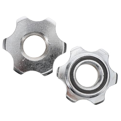 Mikikit Barbell and Dumbbell Extension Nuts Locking Collars Anti-Skid for Gym Weightlifting