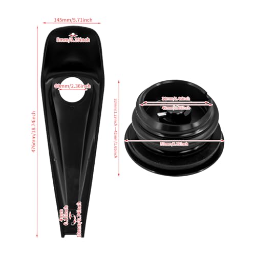 Image of Motorcycle Smooth Dash Fuel Console with Gas Tank Cap Covers Fit for Harley Touring Electra Glide FLHT Road Glide FLTRX Street Glide FLHX 2008-2023 Black