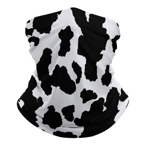 CASOWAT Funny Cow Print Neck Gaiter Mask UV Protection Bandana Double-Sided Breathable Face Mask Tubular Scarf Neck Warming Balaclava Headband