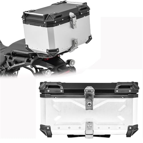 Valise arrière de moto en aluminium 65L pour BMW G310GS et R1200GS coffre argent