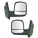 TRQ 2 Piece Driver and Passenger Side Mirror Assembly Set Manual Adjustment No Heat No Memory Textured Compatible with 2008-2014 Chevy Express GMC Savana 1500 2008-2021 2500 3500 GM1320395 GM1321395