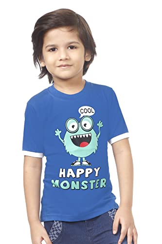 Image of SOUNIK Fashion SDS Boys Cotton Half Sleeve Round Neck Blue Printed t-Shirt