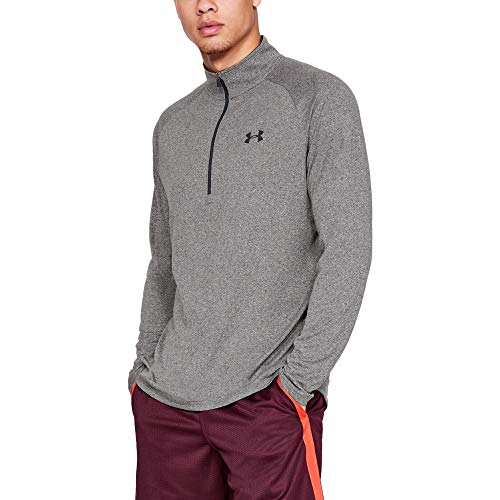 Under Armour Men's Tech 2.0 1/2 Zip-Up T-Shirt , Charcoal Light Heath (019)/Black , Large
