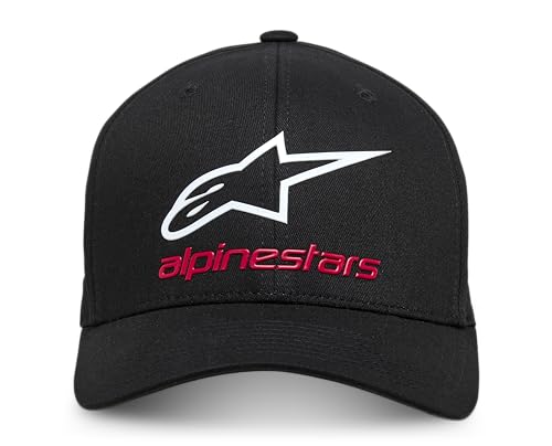 Alpinestars Original Logo Flexfit Hat Cappellino Da Baseball, Nero/Bianco/Rosso, S/M Uomo - 2