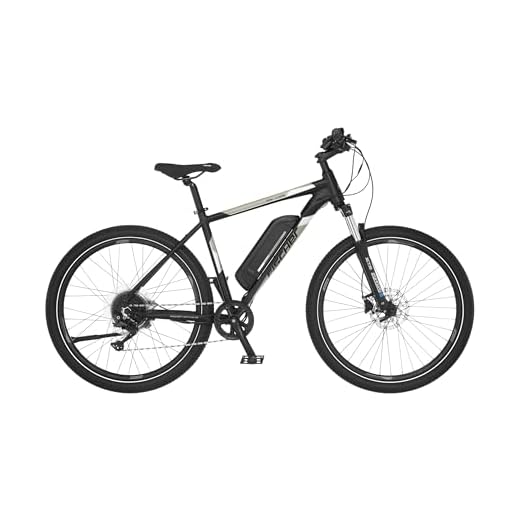 FISCHER Montis EM 1726 Electric Mountain Bike for Men and Women, RH 48 cm, Rear Motor 45 Nm, 48 V Battery, Black