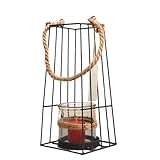 Couleur(s) : Noir Transparent CHEMIN DE CAMPAGNE Lanterne Jardin extérieur à Poser Bougie Ancienne métal Noir 36cm