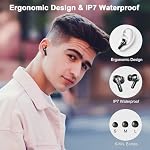 Wireless Earbuds, Bluetooth 5.4 Headphones HiFi Stereo, 48H Playtime in Ear Earbuds with 4 ENC Noise Cancelling Mic, Earphones with LED Display, IP7 Waterproof Sport Wireless Ear Buds, USB-C Charging