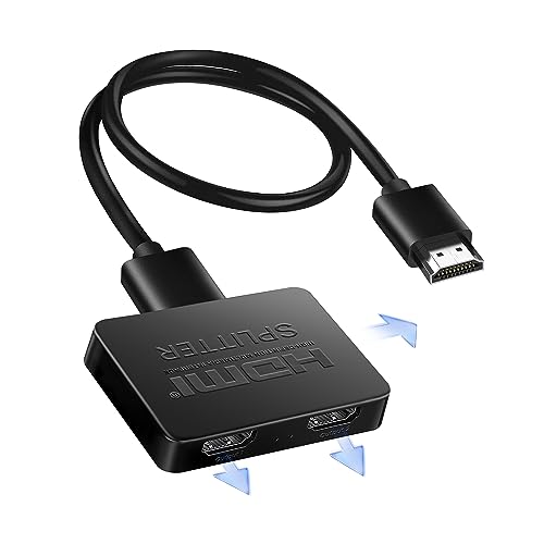 avedio links HDMI Splitter 1 in 3 Out 【with 4 Ft HDMI Cable】, 4K HDMI Splitter 1X3 Duplicate/Mirror Screen, USB Power Splitter 3way HDMI Splitter Support 1080P@60Hz, 3D, HDR, 1 Input to 3 displays
