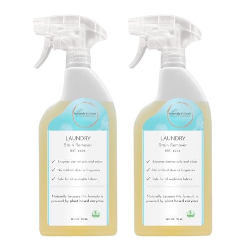 naturally It's clean Enzymatic Laundry Stain Remover Spray RTU 24 oz Bottles x 2 Pack