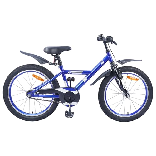 vidaXL Bicicleta Infantil 20 Pulgadas para 6-11 años Azul Oscuro, Bicicleta clásica para niños, Manillar y sillín Ajustables, Aventura Urbana Segura
