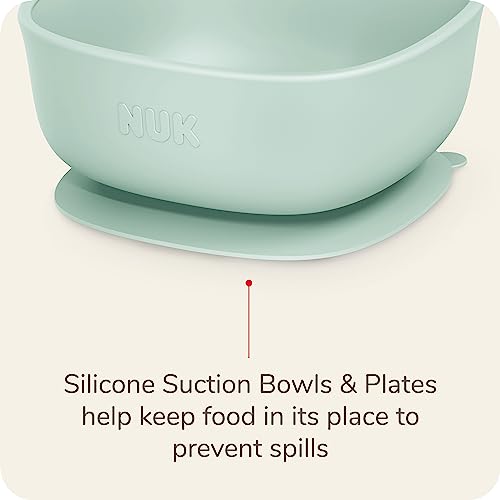 Image of NUK Silicone Baby Spoons, Durable Silicone Material, Easy to Hold & Feed, Dishwasher-Safe, BPA-Free, Pack of 3