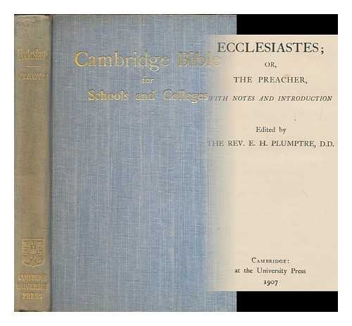 Ecclesiastes; or, The Preacher with notes and i... B002YI176W Book Cover