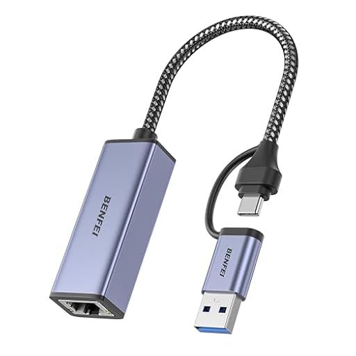 BENFEI Adaptador USB 3.0 a Ethernet RJ45 10/100/1000 Gigabit Ethernet LAN Compatible con MacBook, Surface Pro, PC portátil con Windows7/8/10, XP, Vista, Mac[Caja de Aluminio y Cable de Nailon] | Ya disponible en tu tienda friki favorita! En mundofriki.es!