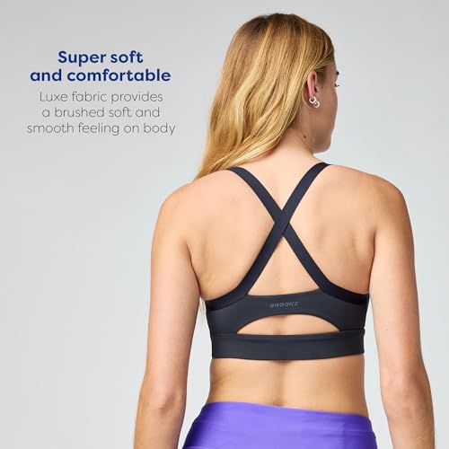 Image of Brooks Women's Luxe Strappy Bra, Sweat-Wicking Yoga & Running Bra