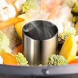 【Garzeit reduziert】 Der Dampfkamin erweitert den beheizten Bereich des Lebensmittels und verbessert die Effizienz des Kochens, sodass Sie das Essen genießen können, ohne zu lange warten zu müssen.