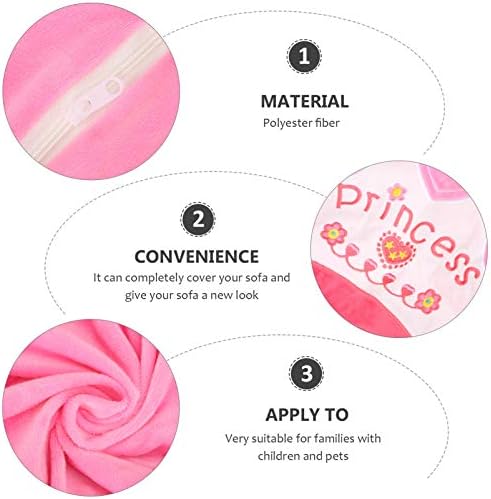 Kisangel 3 pcs Pink Blue Protector Bed Children Sofa Toddler Recliner Crown No Kids Cover Replacement Chair for Pattern Couch Baby Stretch Armchair Universal Stuffingsky