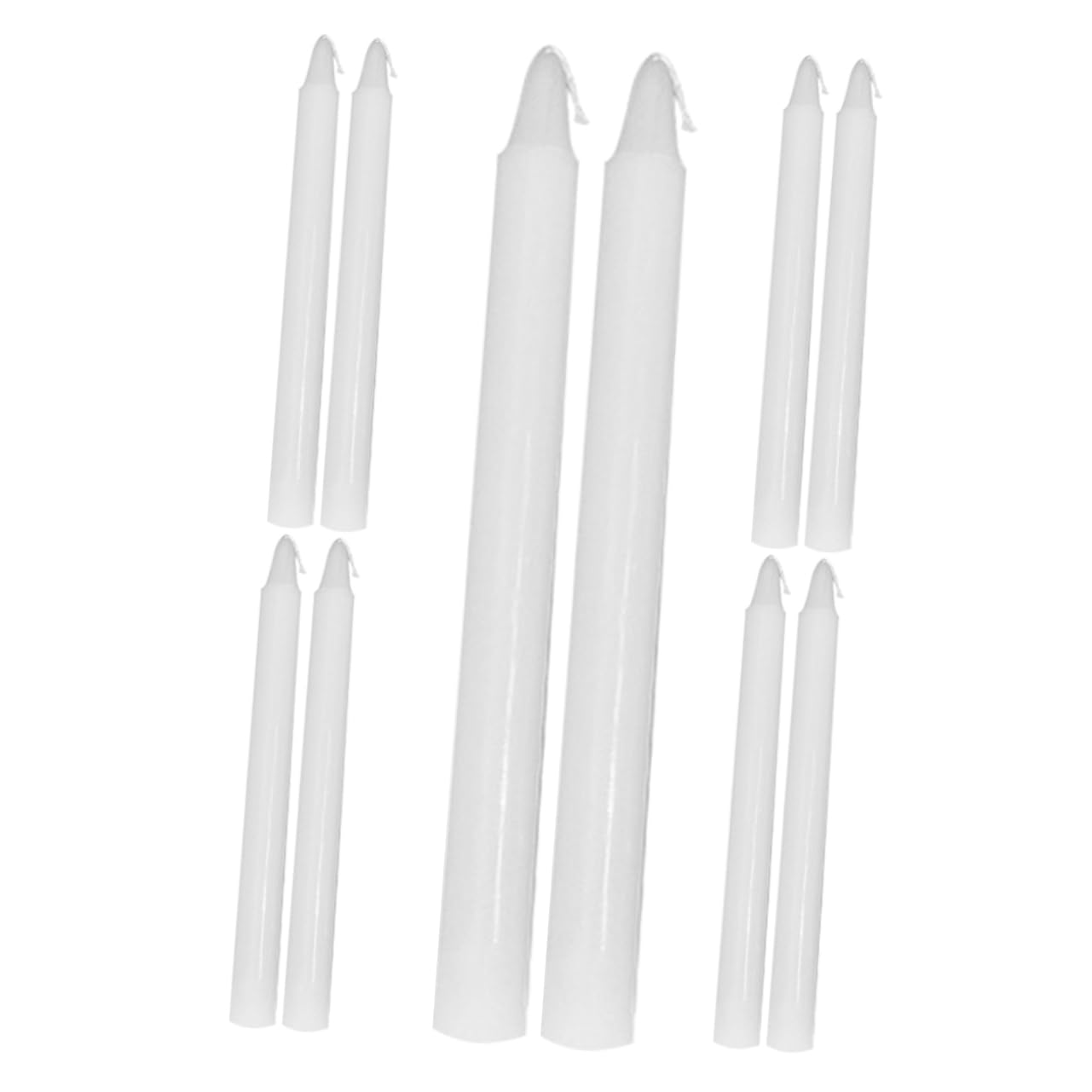 10pezzi Candele Bianche Affusolate Candele di Paraffina Lunghe Decorative per Feste e Cerimonie