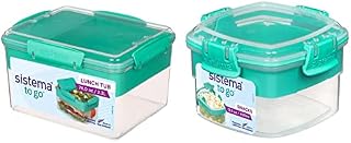 Sistema Lunch Box Tub to GO | 2.3 L Food Container with Individual Compartments | 1 Count & Snacks to GO Food Storage Container | 400 ml | Small Snack Pot with Compartments | Assorted Colours