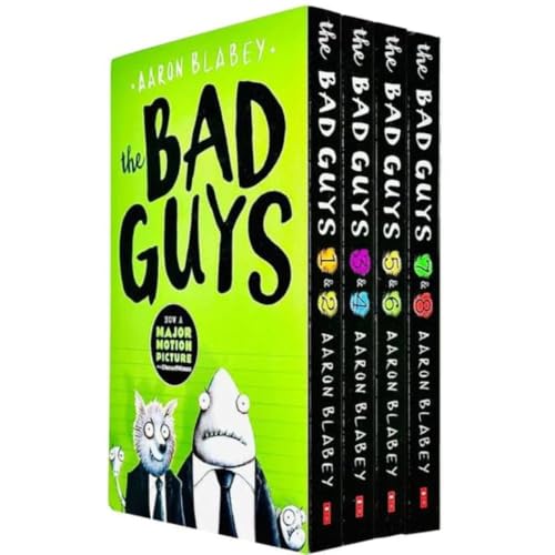 The Bad Guys Episodes 1-8 Collection 4 Books Set By Aaron Blabey (Bad Guys/Mission Unpluckable, Furball Strikes Back/Attack Of The Zittens, Intergalac