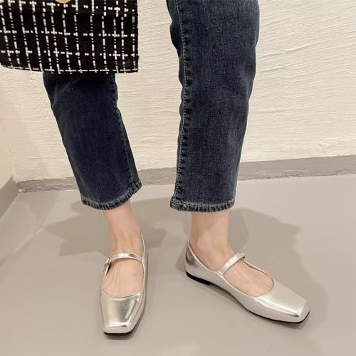 Image of LUXINYU Women's Slip on Flats,Classy Round Toe Solid Classic Mary Jane Ballet Dance Shoes Soft Comfortable PU Flat Shoes