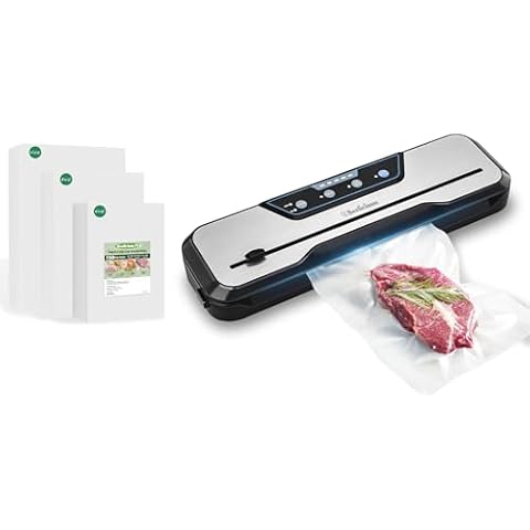 Beelicious Vacuum Sealer Machine for Food & Precut Vacuum Sealer Bags 150 Gallon 11" x 16" and Quart 8" x 12" and Pint 6" x 10" Cover