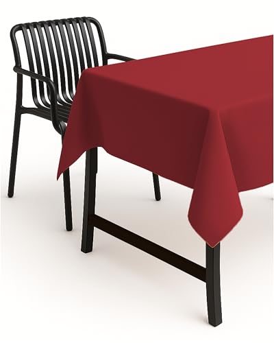 texpot Tischdecke 110 x 110 cm Rot Leinenoptik Lotuseffekt Fleckschutz Bügelfrei Tischtuch