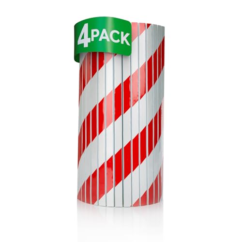 NURADA Protector Columnas Garaje. 4 Unidades. Protector Pared Garaje. Protección Espuma Adhesiva Columnas Redondas. Goma Puertas Garaje/Parking. Evita Arañazos Coche, 40x25x2cm (Reflectante Roja)