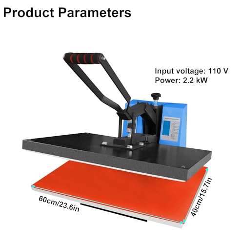 WANCHENG Prensa Térmica Manual Clamshell 24x16in 2200W miniatura 5