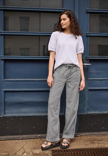 Jean large gris Street One Studio taille élastique en Authentic Wash