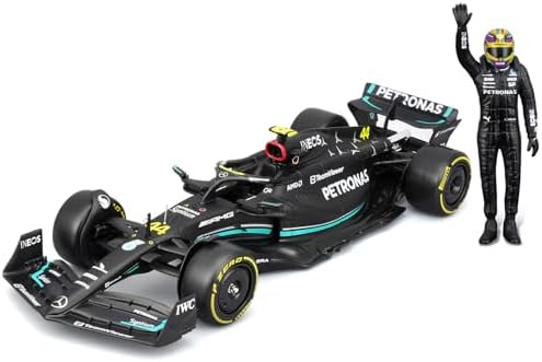 MINIATURA F1 MERCEDES AMG LEWIS HAMILTON W14 1/24 BBURAGO COM BON...