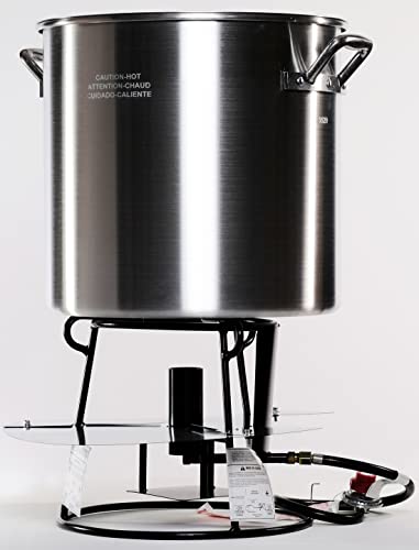 King Kooker 6013N King KookerPortable Propane Boiling Package with 60 Qt. Aluminum Pot, Basket, Lid and Jet Burner Outdoor Boiler, Silver