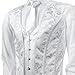 HUAMYTH Men Corset Suit Vest White Dress Waistcoat Slimm Fit Medieval Tops For Wedding Stage (US, Alpha, X-Large, Regular, Regular, White)