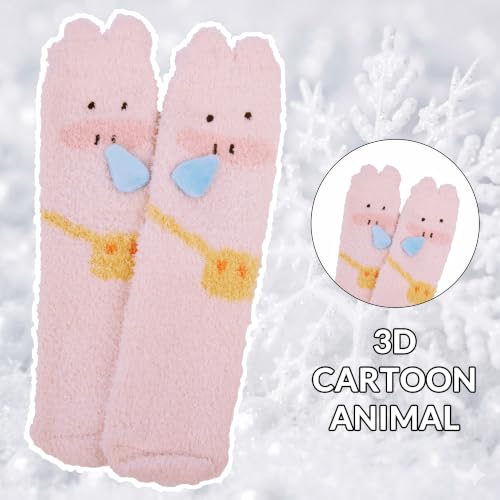 Image of Benefeet Sox Funny Animal Fuzzy Socks for Women Girls - Cute Fluffy Slippers, Cozy Warm Winter Plush Sleeping Socks