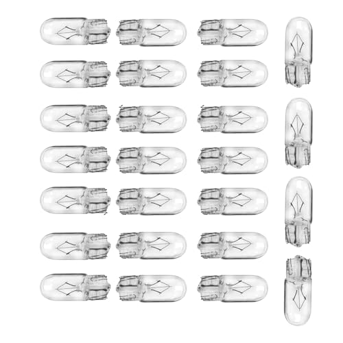Andelov 25pcs T10 194 168 W5W Light Bulb 12V 5W Clear 1/4 Wedge Base - Compatible with 501 2825 147 152 158 159 161 184 192 193 259 280 285 447 464 for Cars RV Camper Landscape Car Signal Replacement