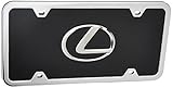 Lexus 3D Logo Black License Plate with Chrome Frame Kit